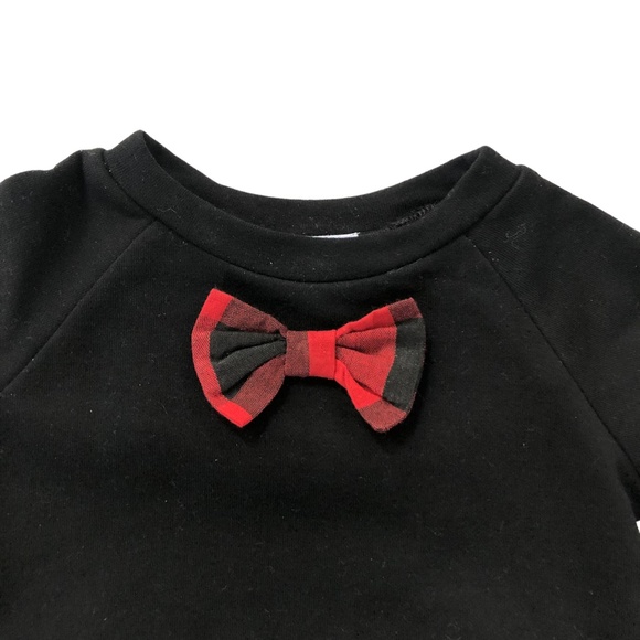 The Tiny Universe Black Bow Tie Sweatshirt 12M - Picture 3 of 6